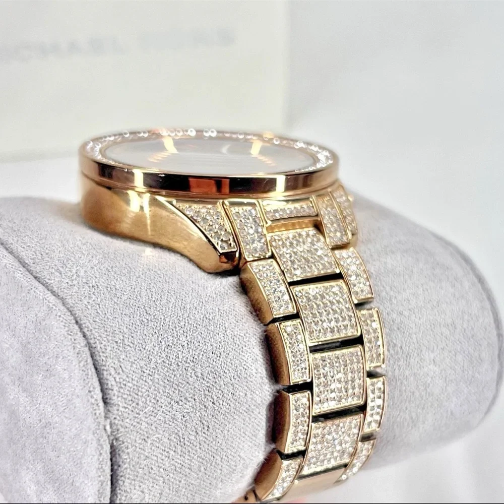 Michael Kors MK6452 Wren Rose Gold Pave Glitz StainlessSteel Women's Wrist Watch